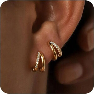 ❤️Women Gold  Hoop Earrings for Women,Gold Huggie Hoop Earrings for Girl
